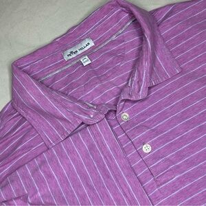 Peter Millar Men's Casual Purple Striped Shirt